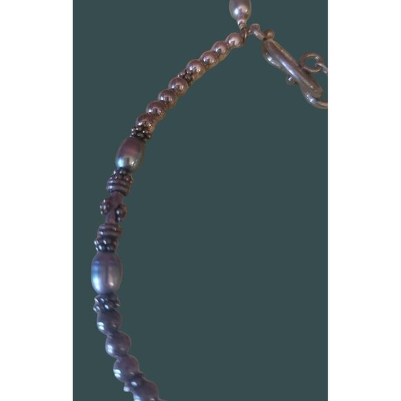 Mauve 15" Gray bracelet Silver Boho Toggle Closure goth punk bohemian - Picture 4 of 6